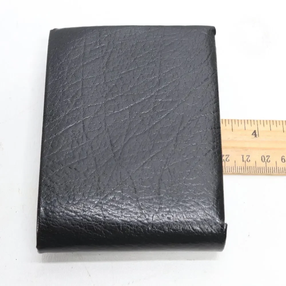 Vintage Genuine Leather Wallet Men S Bifold Bi-fold Black Pebbled ID Cards Cash